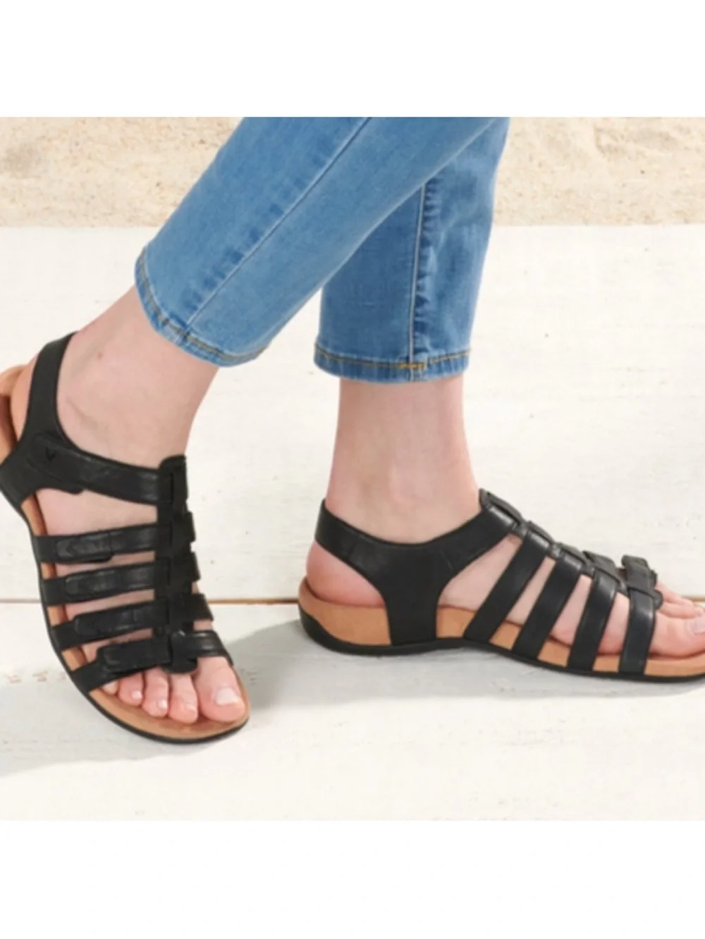 Vionic Harris’s Black Multi-Strap Comfort Sandal Size 9